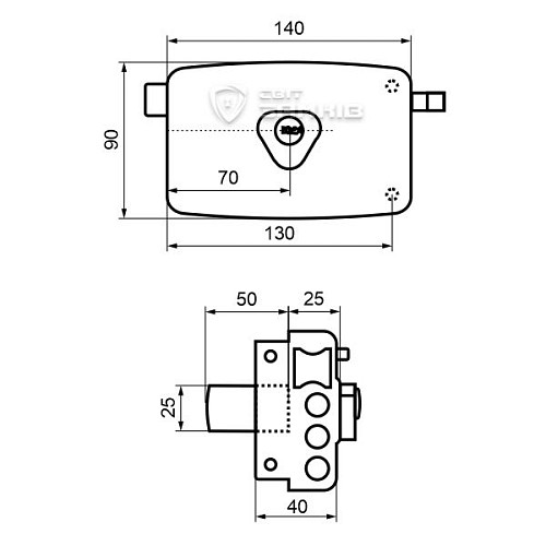 Замок накладной KALE 2001 A 3M (BS70мм) - Фото №6