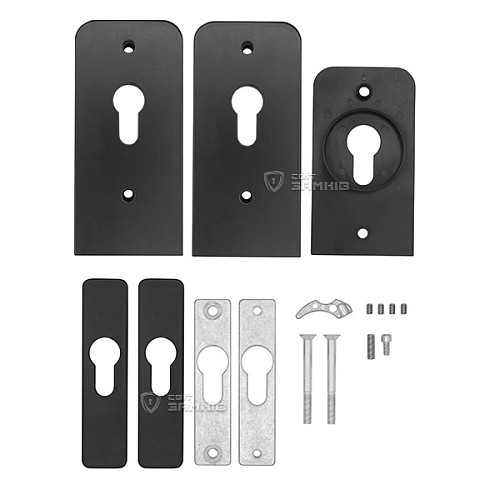 Замок накладний WALA WZAM SM1OZ2 двосторонній для скляних дверей (скло-скло) матовий чорний - Фото №4