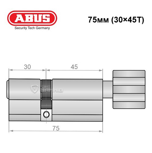 Цилиндр ABUS Integral MX (модульный) 75T (30*45T) никель - Фото №7