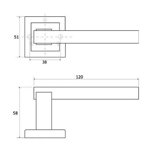 Ручки на розетте APECS Windrose "Sirocco" H-18100-А NIS/CR никель матовый/хром - Фото №2