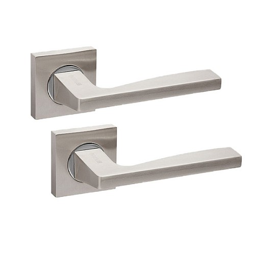 Ручки на розеті FUARO Rock (KM) SSC сатинований хром - Фото №1