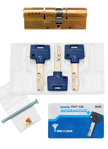 Цилиндр MUL-T-LOCK Interactive + 105 (35*70) латунь - Фото №4