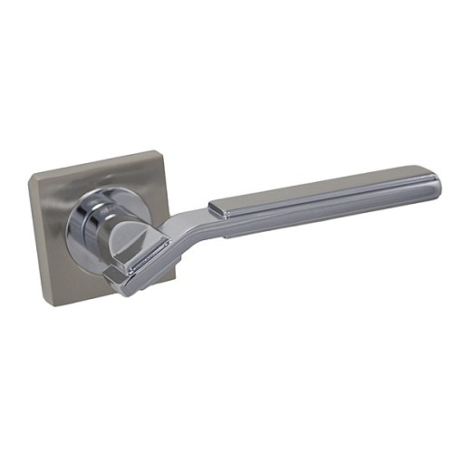 Ручки на розетте SIBA Odessa (R03) матовый никель/хром  - Фото №3