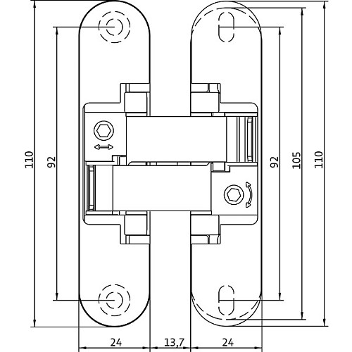 Петля ANSELMI AN 170 3D матовый хром - Фото №2