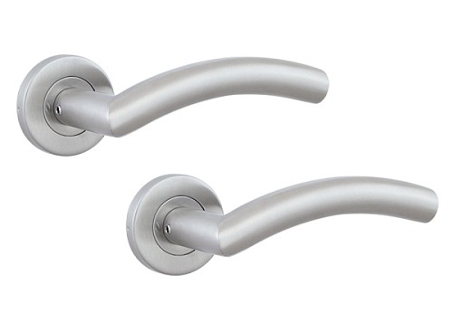Ручки на розетте ROSTEX Palermo ES53 нержавеющая сталь матовая - Фото №1