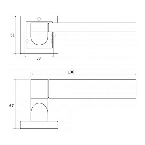 Ручки на розетте APECS Windrose "Blast" H-18092-A NIS/CR никель матовый/хром - Фото №2