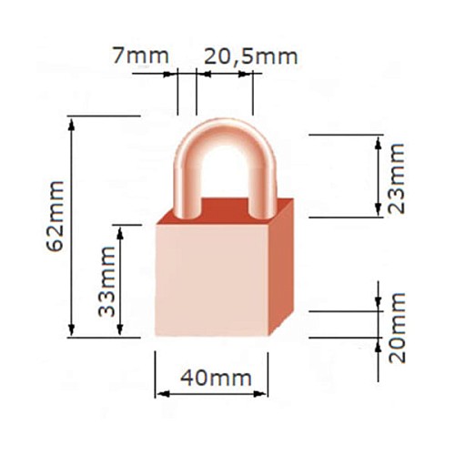 Замок навесной TOKOZ 800/40L (2 ключа) - Фото №6