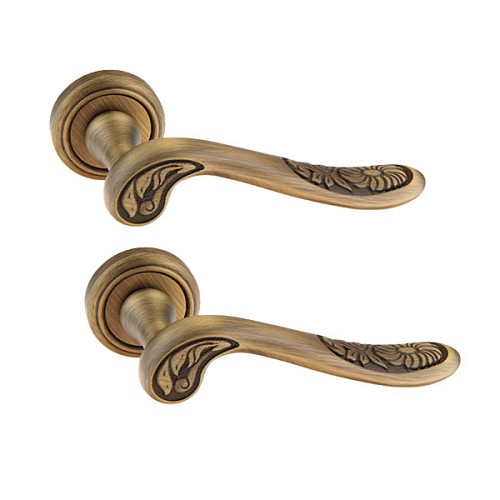 Ручки на розетте FADEX Daisy 202V B02 бронза матовая - Фото №1