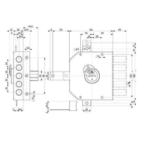 Замок накладний MOTTURA 20500VS (BS63мм) лівий - Фото №8