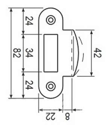 Ответная планка AGB Mediana Evolution с загнутым отбойником сатин - Фото №2