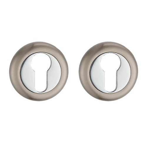 Накладки на сердцевину MVM E5 SN/CP  матовый никель / полированный хром - Фото №1