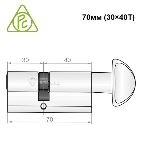 Циліндр CORTELLEZZI PRIMO 117F 70T (30*40T) білий - Фото №6