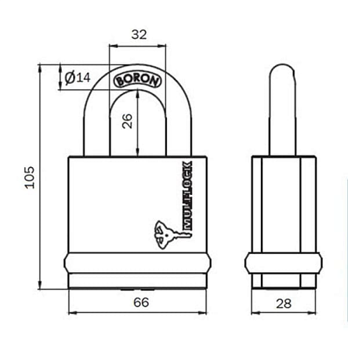 Замок навесной MUL-T-LOCK NE14L Interactive+ (3 ключа) - Фото №7