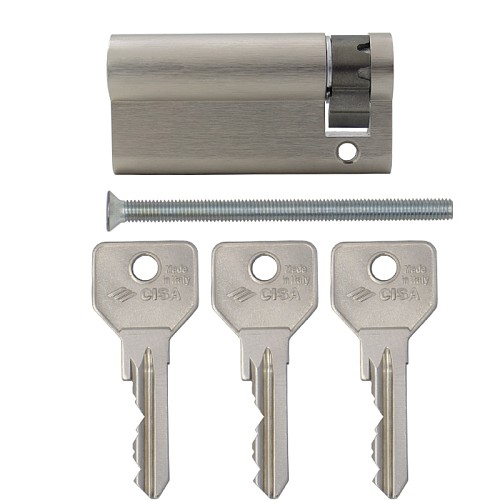 Цилиндр половинка CISA C2000 50 (40*10) никель матовый - Фото №5