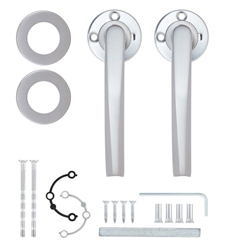 Ручки на розетте ROSTEX Parma ES52 нержавеющая сталь матовая - Фото №2
