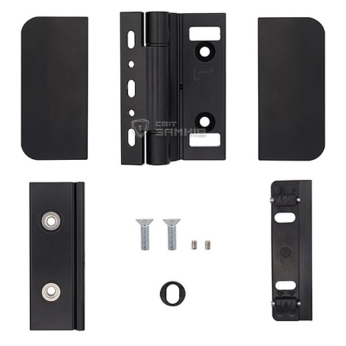 Завіс WALA WTB 8010441X для скляних дверей широкий матовий чорний - Фото №5