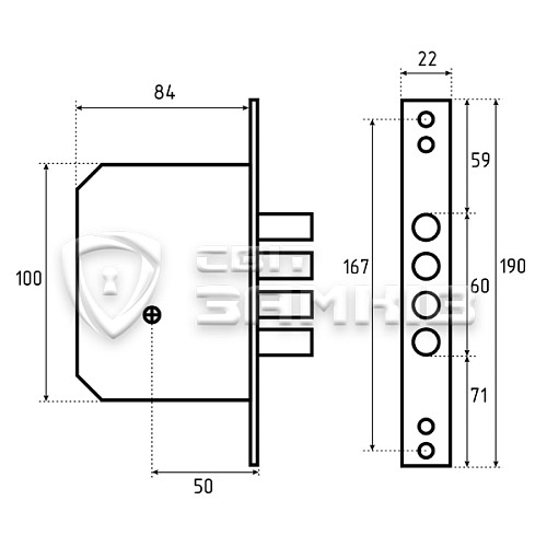 Механизм замка CLASS SD 189-4MF (BS50мм) CP хром - Фото №5
