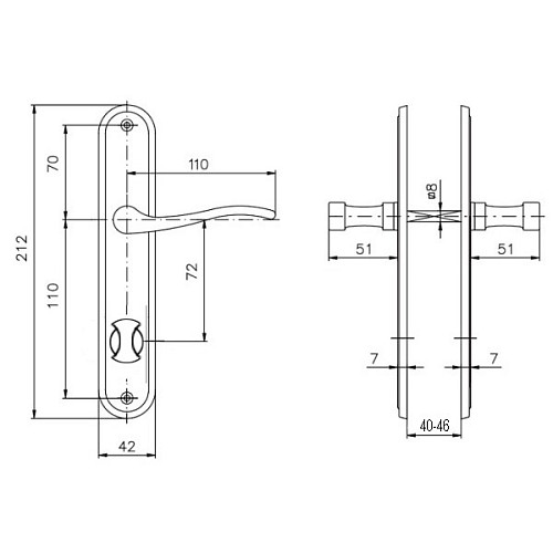 Ручки на планке с воротком ROSTEX Elegant 72 мм (40-45мм) титан PVD матовый - Фото №2