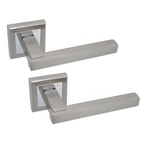 Ручки на розетте APECS Windrose "Sirocco" H-18100-А NIS/CR никель матовый/хром - Фото №1