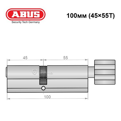 Цилиндр ABUS Vitess 1000 100T (45*55T) никель сатин - Фото №7
