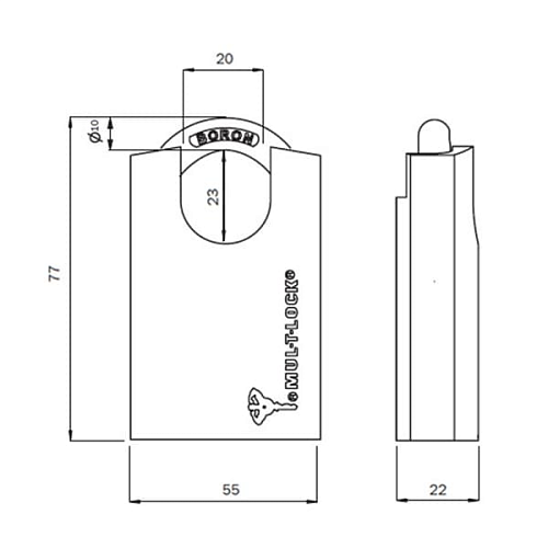 Замок навесной MUL-T-LOCK G55P ClassicPRO (2 ключа) - Фото №7