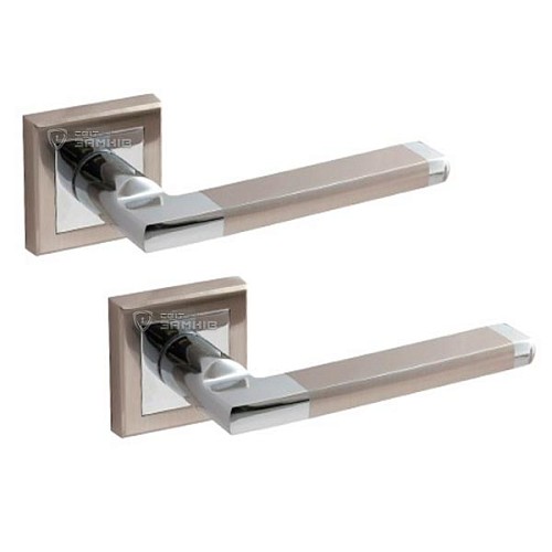 Ручки на розетте APECS Windrose "Inferno" H-18050-A NIS/CR никель матовый/хром - Фото №1