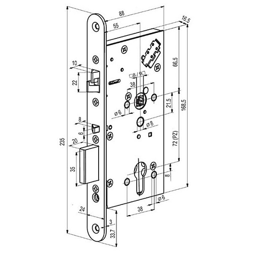 Електромеханічний замок ABLOY EL 561 (BS55*72мм) - Фото №5