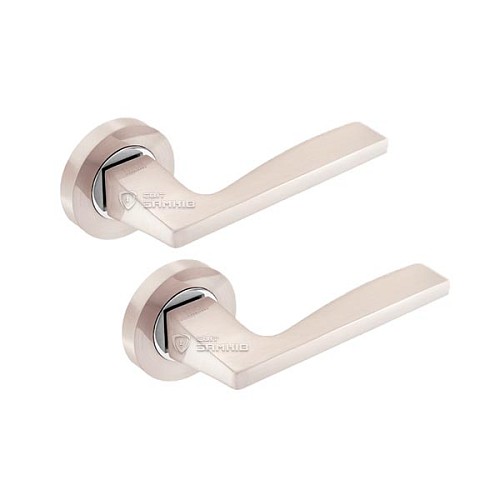 Ручки на розетте MVM/Linde A-1220 (T2-E3) SN/CP матовый никель / полированный хром  - Фото №1