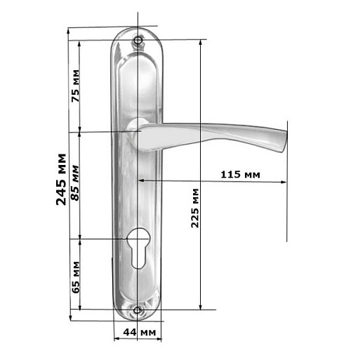 Ручки на планке KEDR 85.326-AL SN/CP сатин/хром - Фото №3