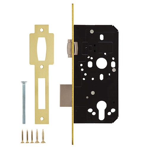 Механизм замка SANTOS 712 бочка (BS60мм) матовая латунь - Фото №6