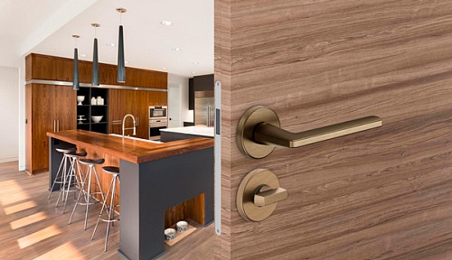 Ручки на розетте DND by MARTINELLI Luce P ZGH матовая бронза - Фото №3