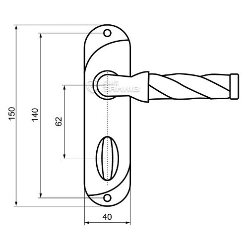 Ручки на планці Burmali WC 62 сатин/золото - Фото №2