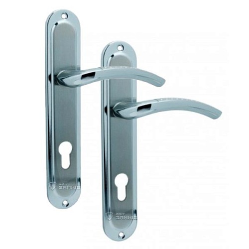 Ручки на планке KEDR 85.326-AL SN/CP сатин/хром - Фото №1