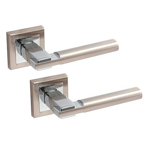 Ручки на розетте APECS Windrose "Brisa" H-18038-A NIS/CR никель матовый/хром - Фото №1