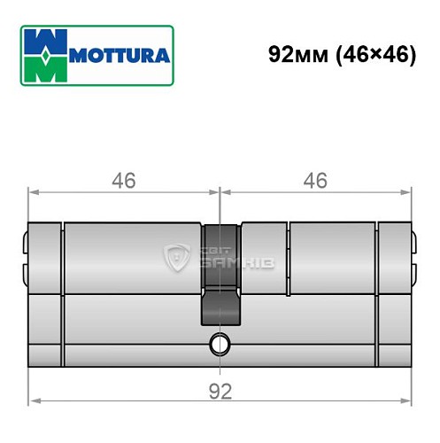Циліндр MOTTURA Champions C39 92 (46*46) нікель матовий - Фото №7