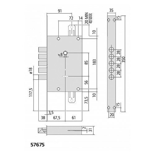 Механизм замка CISA 57675 ALPS (BS67,5мм) с перекодировкой хром матовый - Фото №5