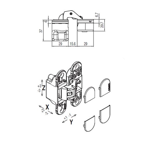 Петля KOBLENZ Kubica K6700 матовый хром - Фото №4