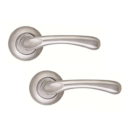 Ручки на розетте SIBA Palermo (R02) хром матовый/хром  - Фото №1