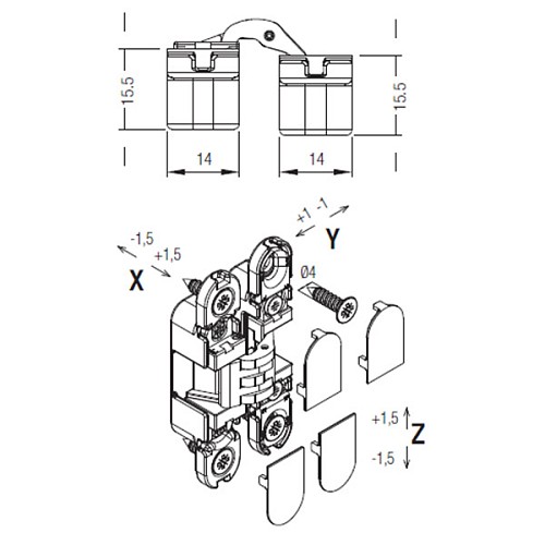 Петля KOBLENZ Kubikina 6100 матовый хром - Фото №5