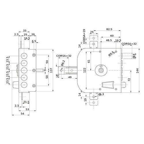 Замок накладний POTENT 930 (BS60мм) лівий 3 ключа - Фото №6