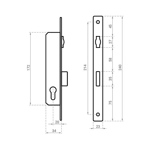 Механізм замка OZEN 700R бочка (BS20, 23мм) - Фото №5