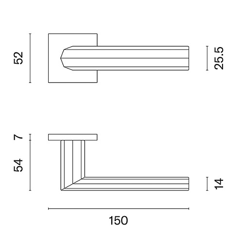 Ручки на розетте APRILE AS Fresia Q 7S тонкая розетта черный - Фото №2