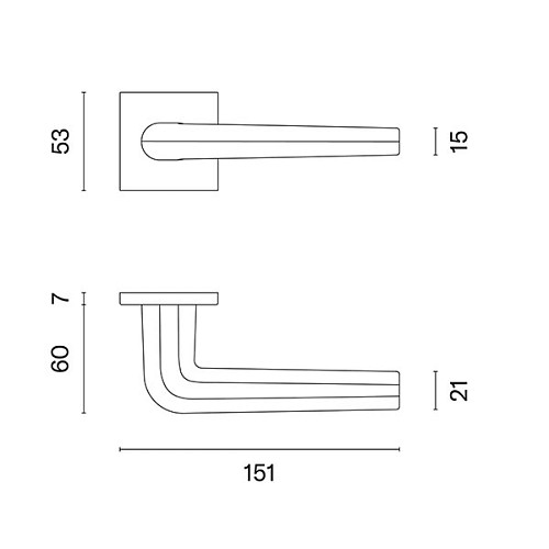Ручки на розетте APRILE AT Funkia Q 7S тонкая розетта латунь полированная PVD - Фото №3