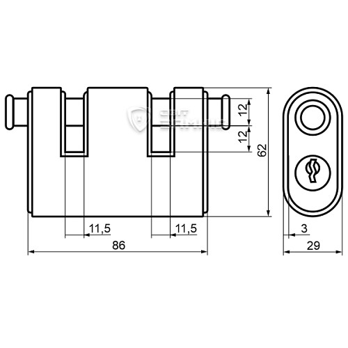Замок навесной VIRO PANZER VR.2AS 4126 (3 ключа) - Фото №5