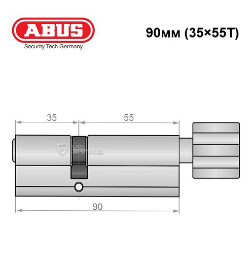 Цилиндр ABUS Vitess 1000 90T (35*55T) никель сатин - Фото №7