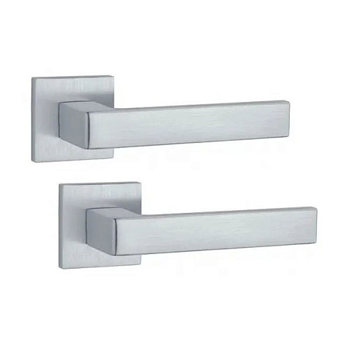 Ручки на розетте APRILE AT Sulla Q 7S тонкая розетта сатин хром - Фото №1