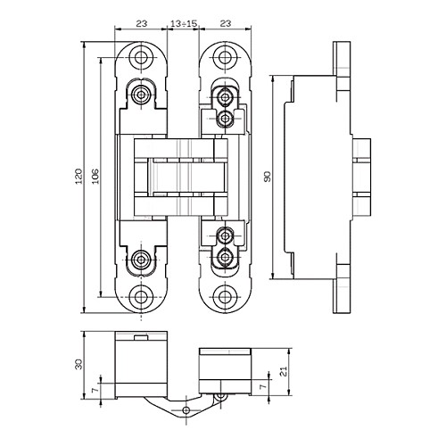 Завіс OTLAV Invisacta IN230 + ковпачки білий - Фото №3