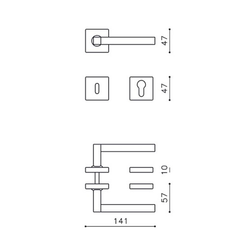 Ручки на розеті OLIVARI Time Q CO хром матовий - Фото №3