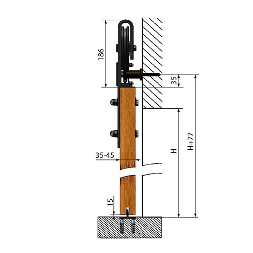 Раздвижная система VALCOMP IZ20 IZYDA длина 2 м на 1 полотно до 100 кг - Фото №6
