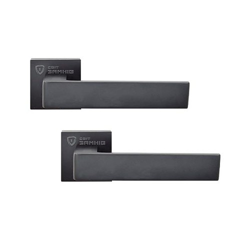 Ручки на розеті RDA Kubic S (WC49-RY49) матовий чорний  - Фото №1